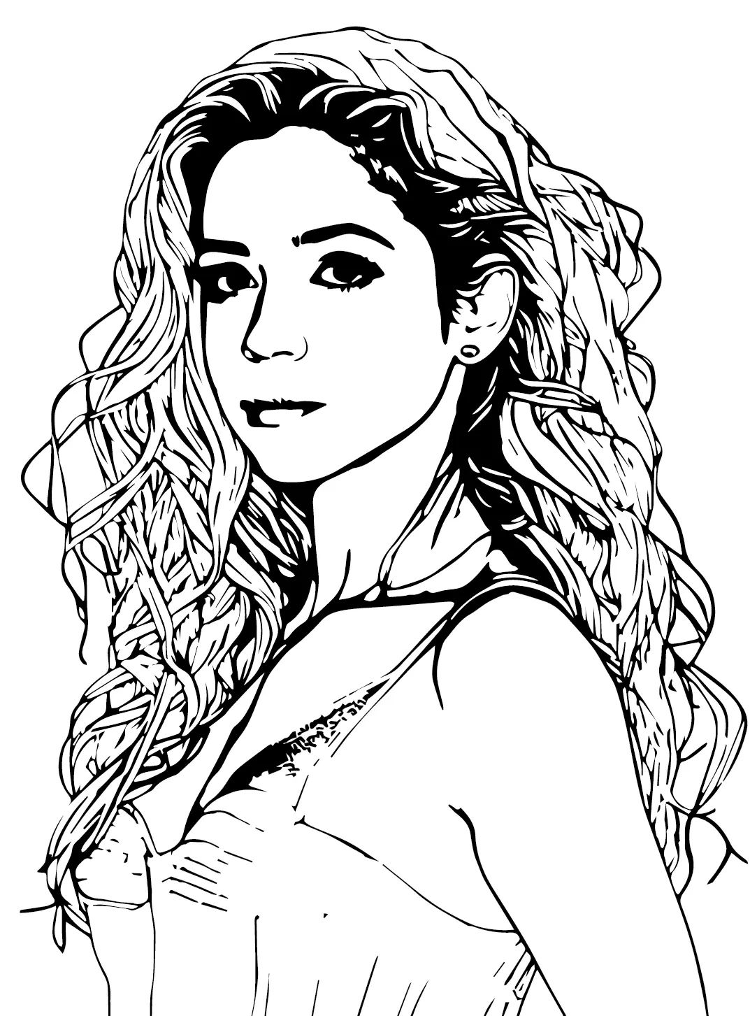 Çocuklar İçin  Ünlüler Shakira Boyama Sayfaları 
