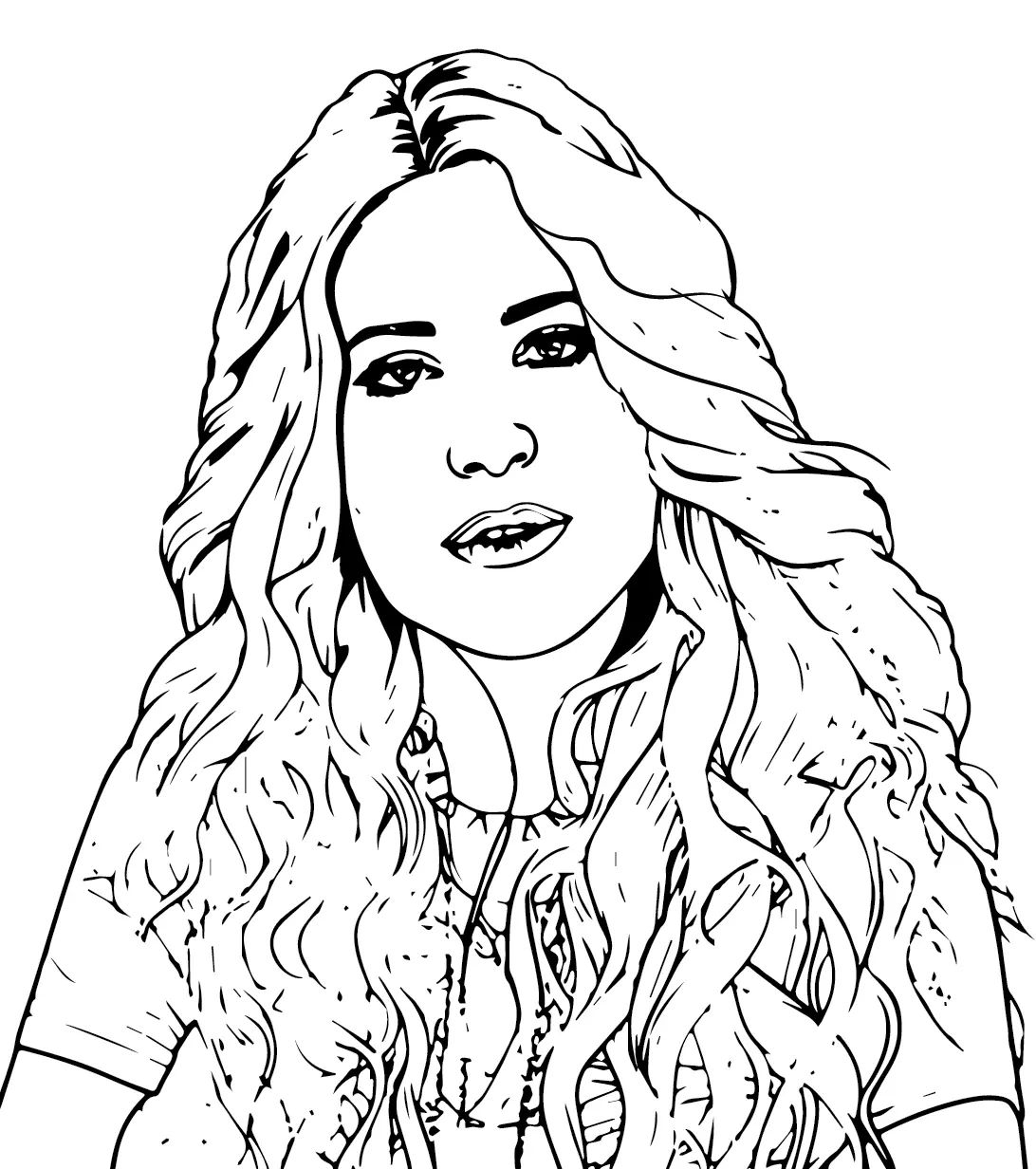 Çocuklar İçin  Ünlüler Shakira Boyama Sayfaları 
