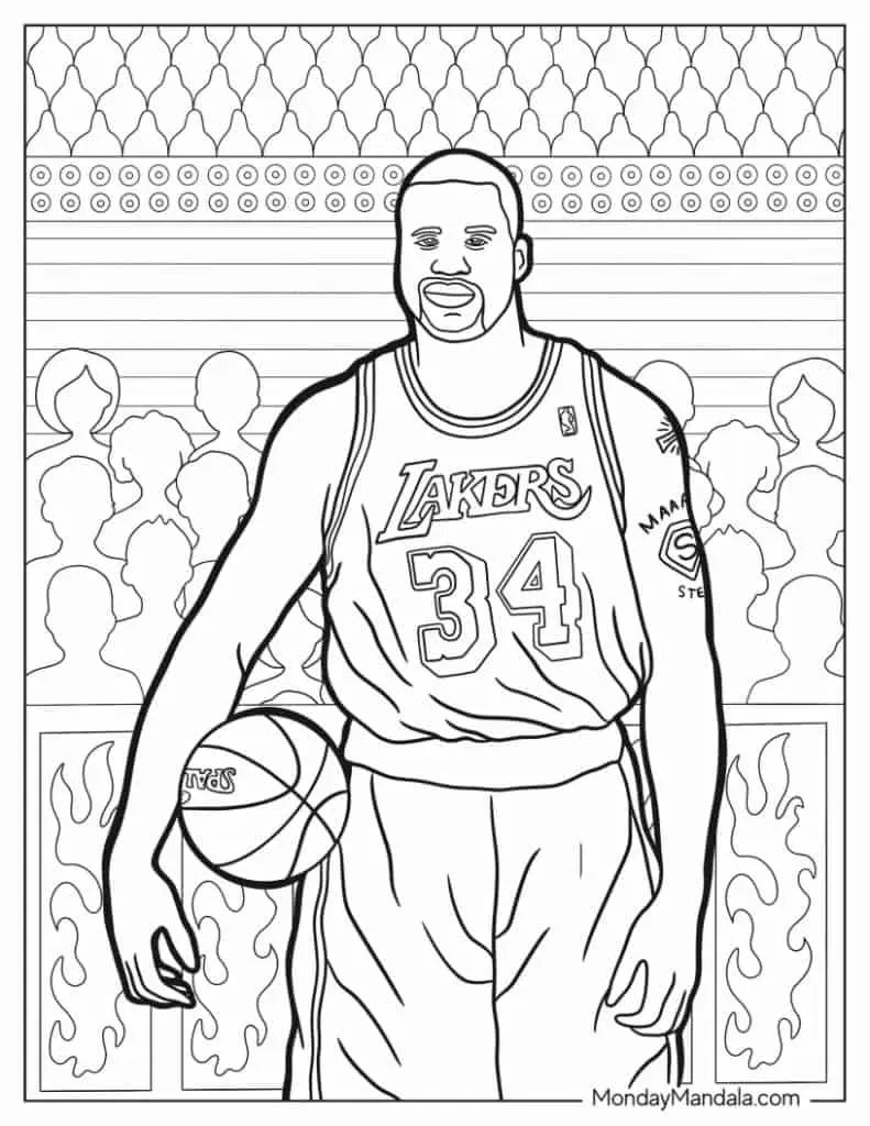 Çocuklar İçin  Ünlüler Shaquille-O-Neal Boyama Sayfaları 