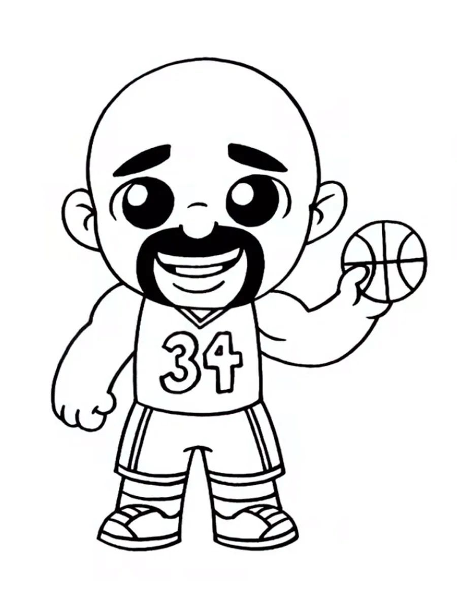 Çocuklar İçin  Ünlüler Shaquille-O-Neal Boyama Sayfaları 