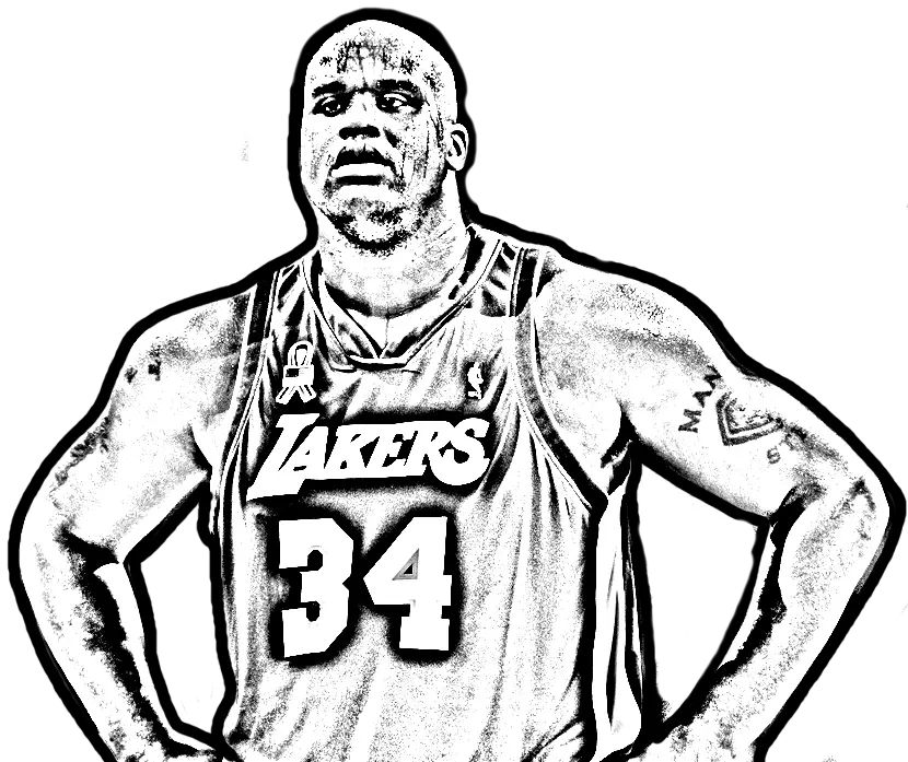 Çocuklar İçin  Ünlüler Shaquille-O-Neal Boyama Sayfaları 