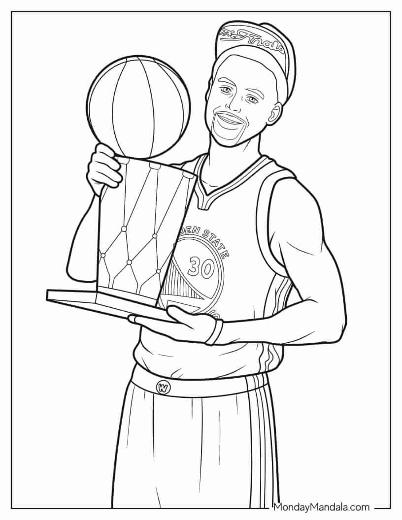 Çocuklar İçin  Ünlüler Stephen-Curry Boyama Sayfaları 