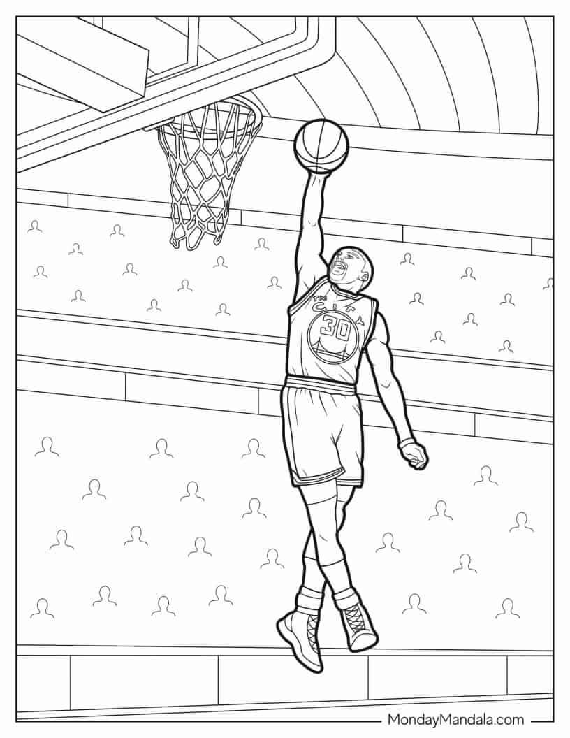 Çocuklar İçin  Ünlüler Stephen-Curry Boyama Sayfaları 