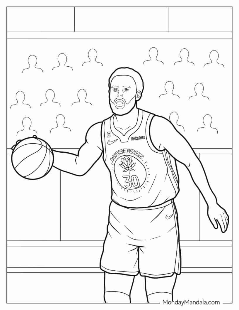 Çocuklar İçin  Ünlüler Stephen-Curry Boyama Sayfaları 