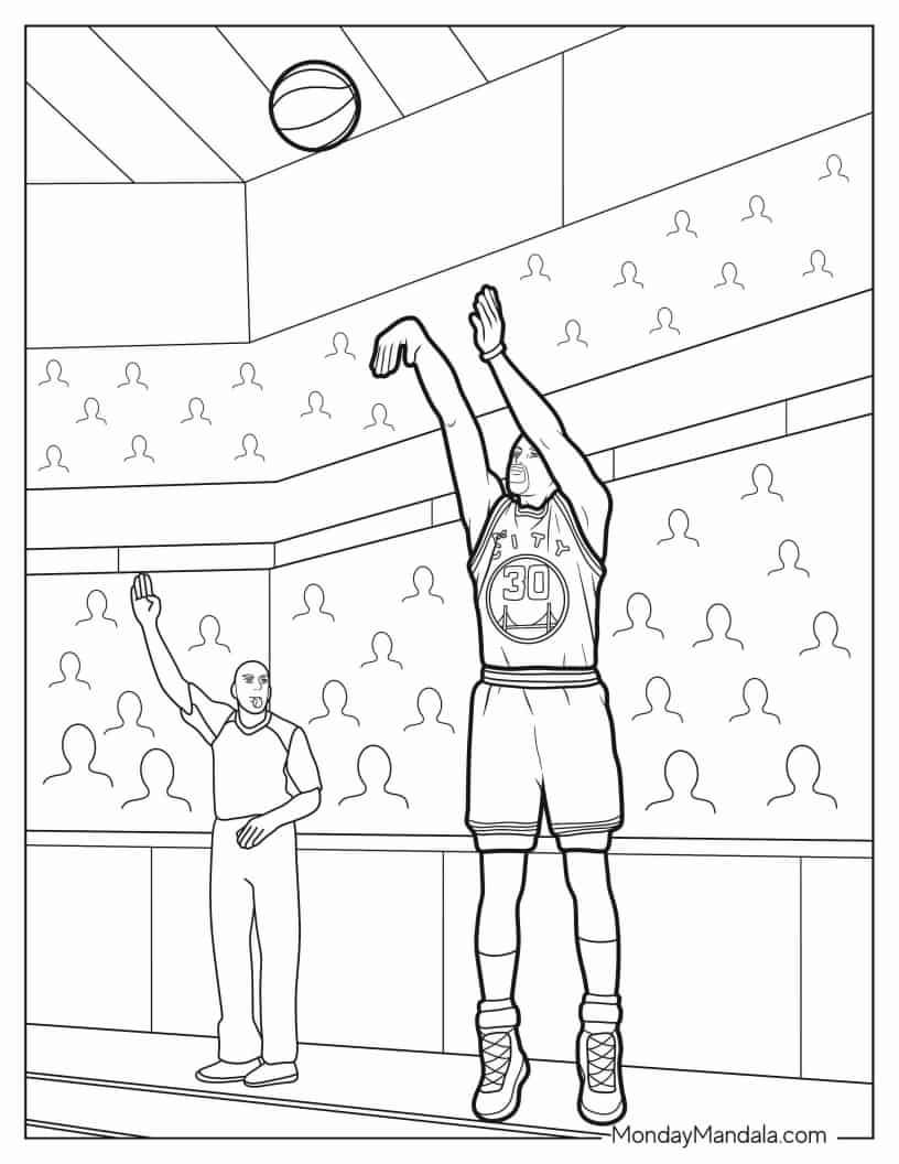Çocuklar İçin  Ünlüler Stephen-Curry Boyama Sayfaları 