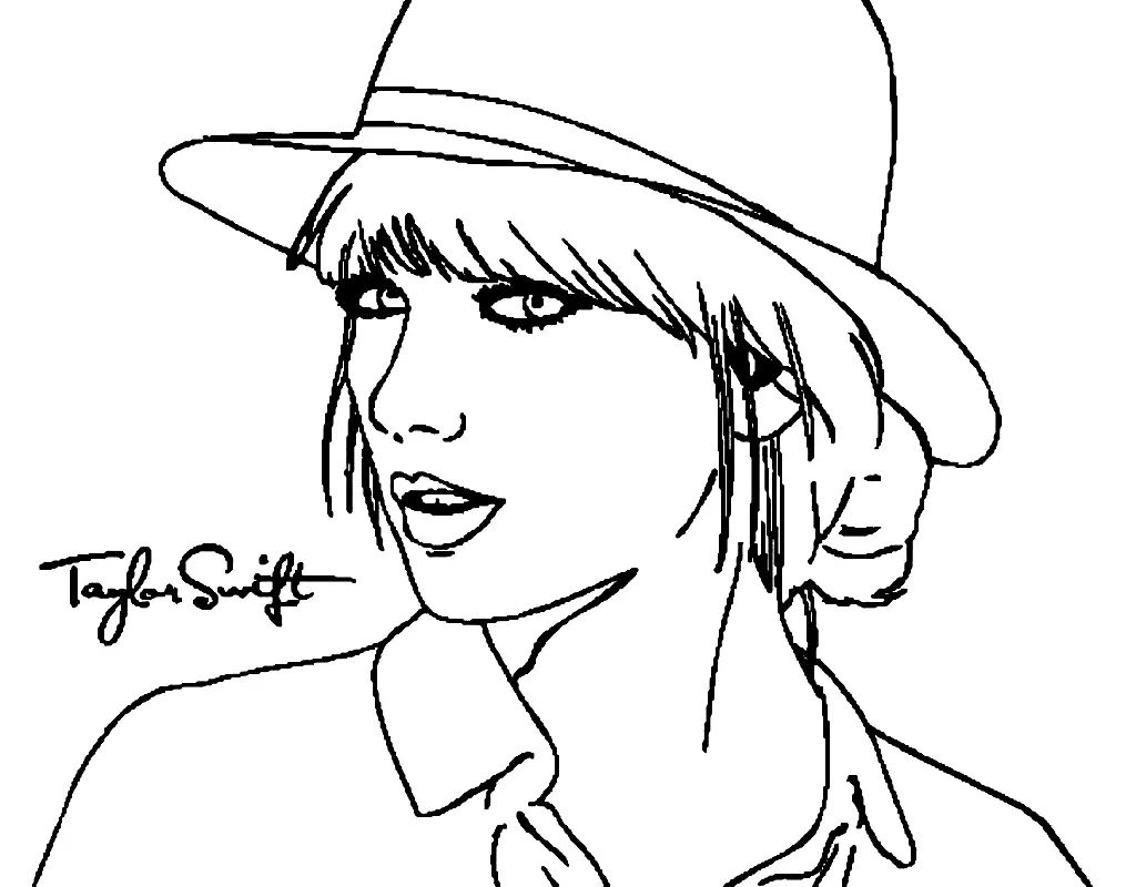 Çocuklar İçin  Ünlüler Taylor-Swift Boyama Sayfaları 
