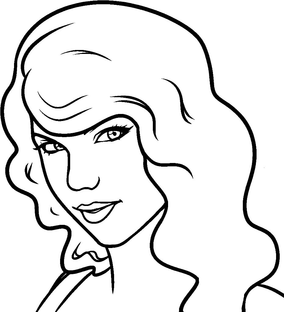 Çocuklar İçin  Ünlüler Taylor-Swift Boyama Sayfaları 