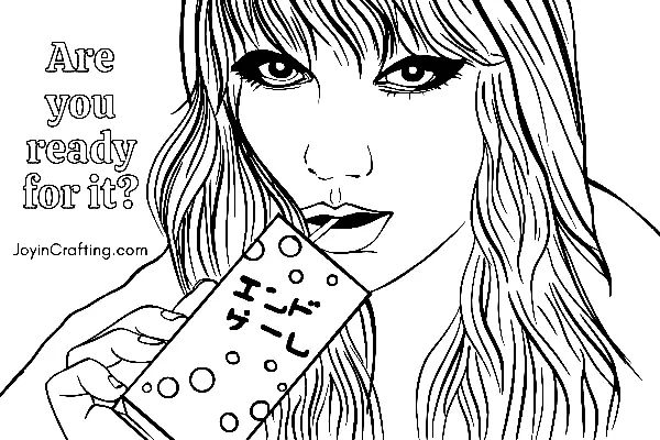 Çocuklar İçin  Ünlüler Taylor-Swift Boyama Sayfaları 