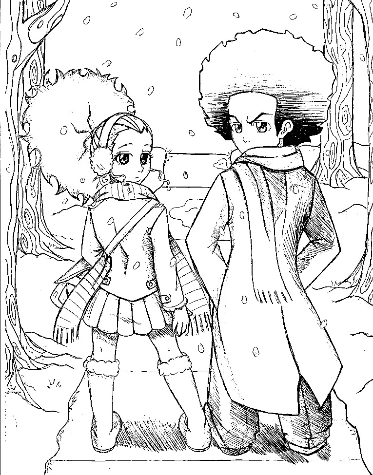 Çocuklar İçin Boondocks Boyama Sayfaları 