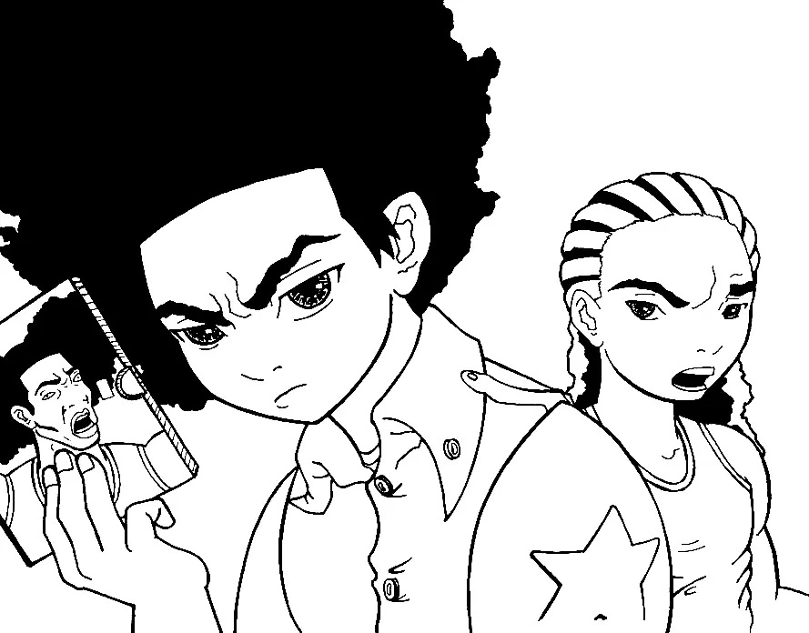 Çocuklar İçin Boondocks Boyama Sayfaları 
