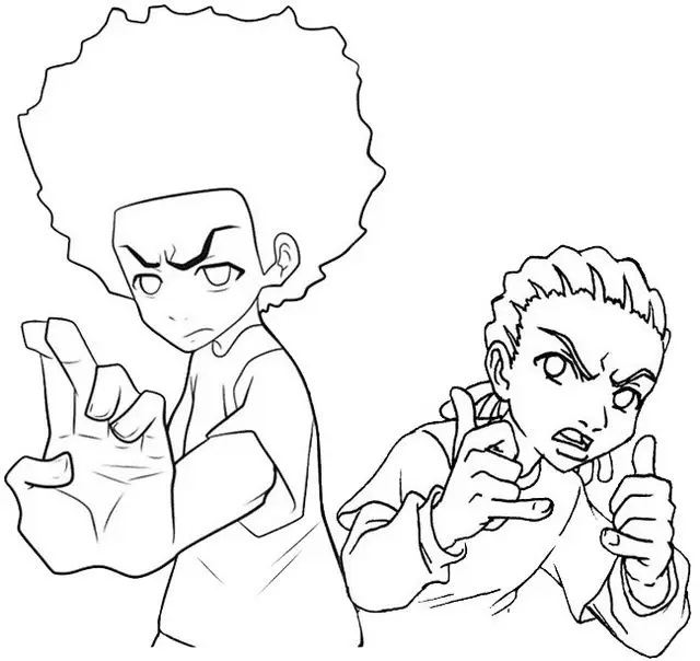 Çocuklar İçin Boondocks Boyama Sayfaları 