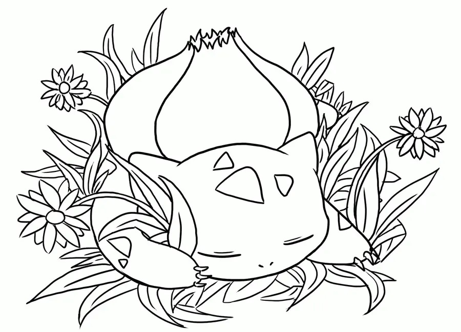 Çocuklar İçin Bulbasaur Boyama Sayfaları 