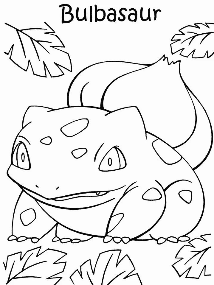Çocuklar İçin Bulbasaur Boyama Sayfaları 