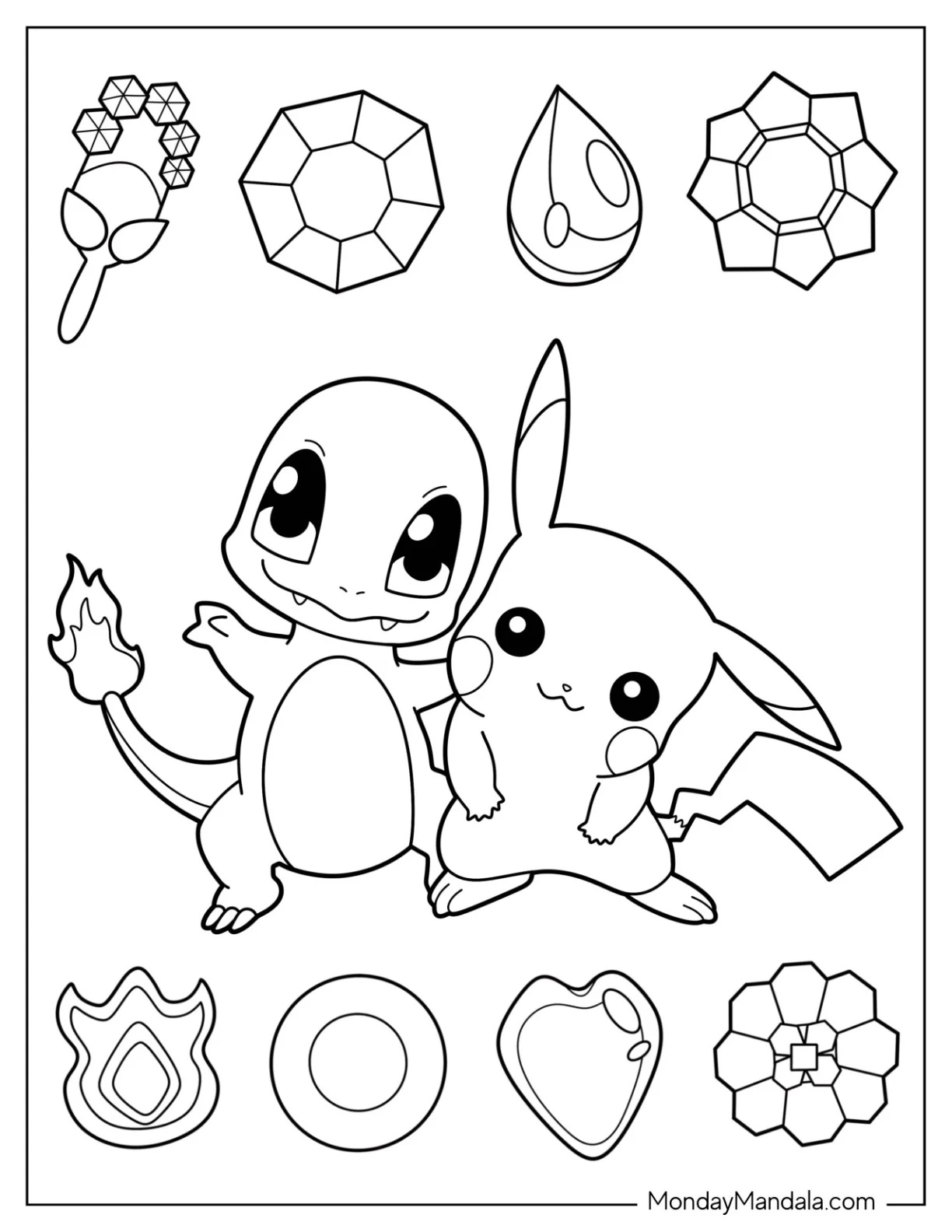 Çocuklar İçin Charmander Boyama Sayfaları 