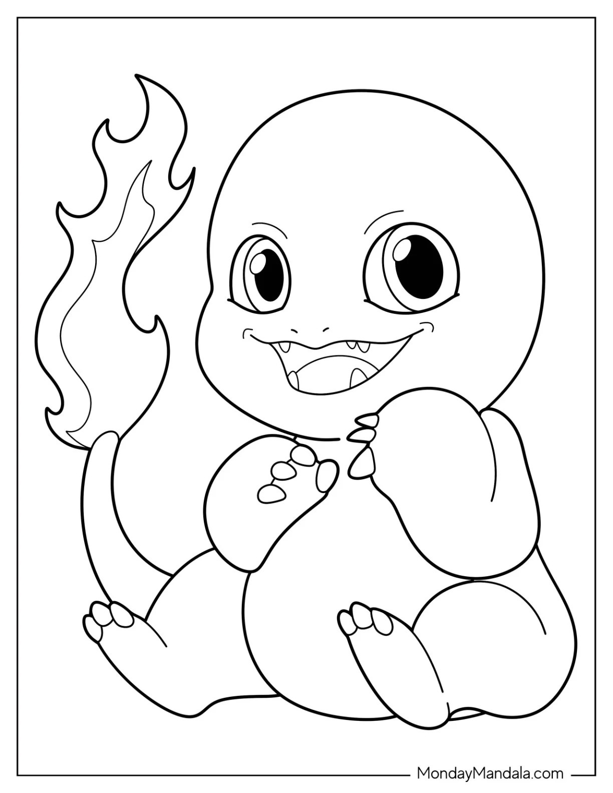 Çocuklar İçin Charmander Boyama Sayfaları 