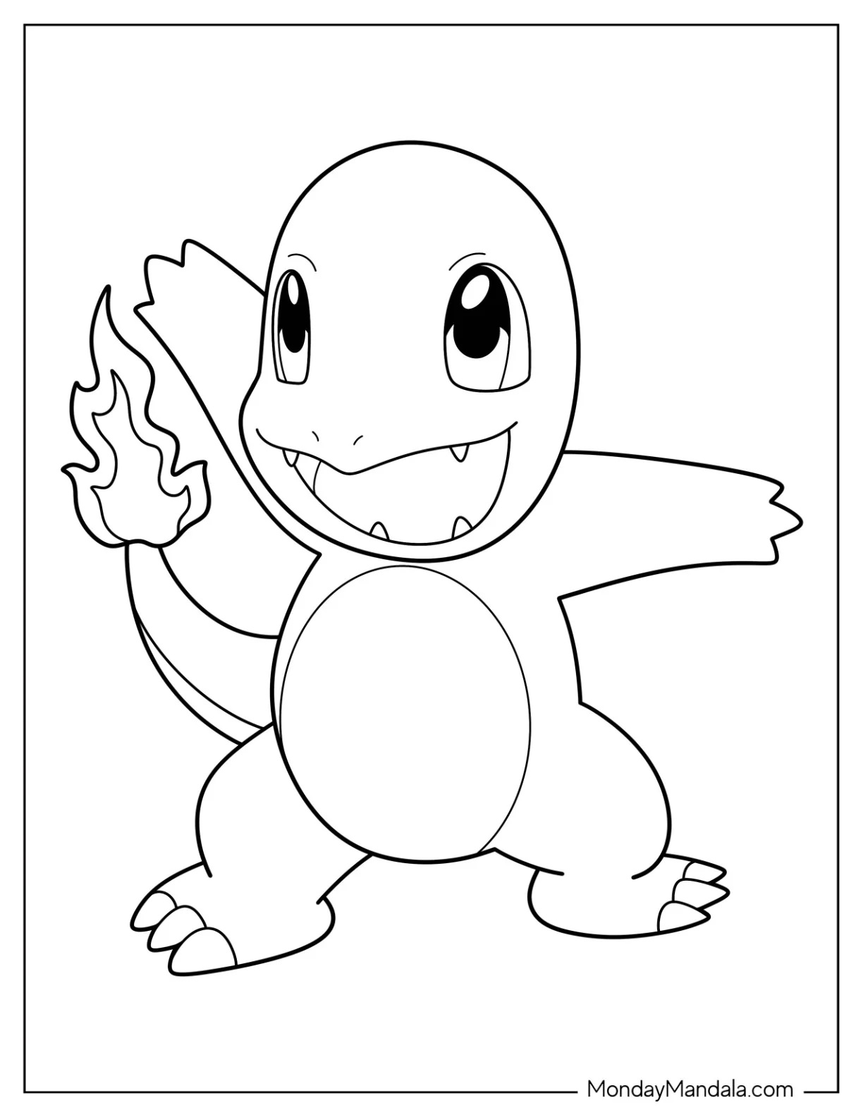 Çocuklar İçin Charmander Boyama Sayfaları 