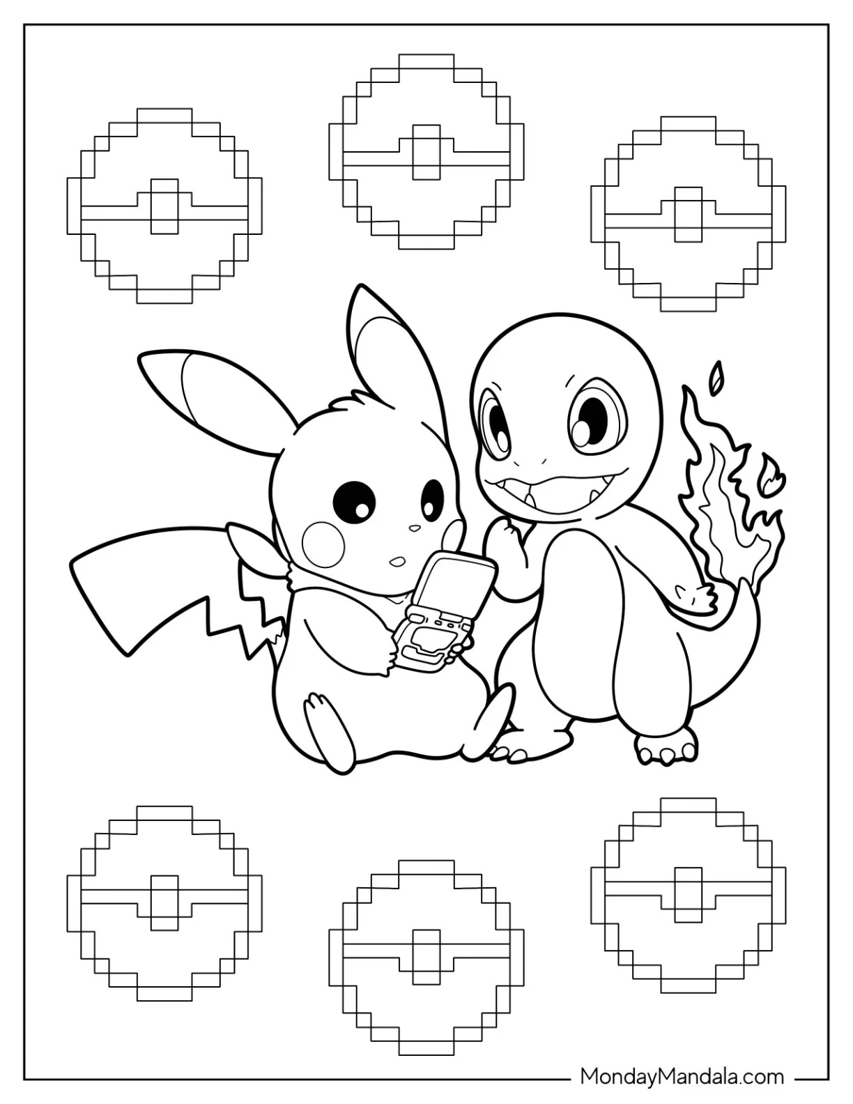Çocuklar İçin Charmander Boyama Sayfaları 