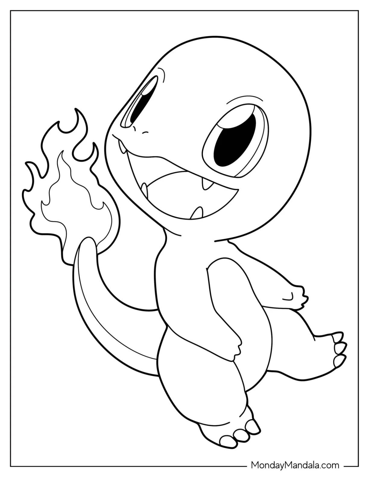 Çocuklar İçin Charmander Boyama Sayfaları 