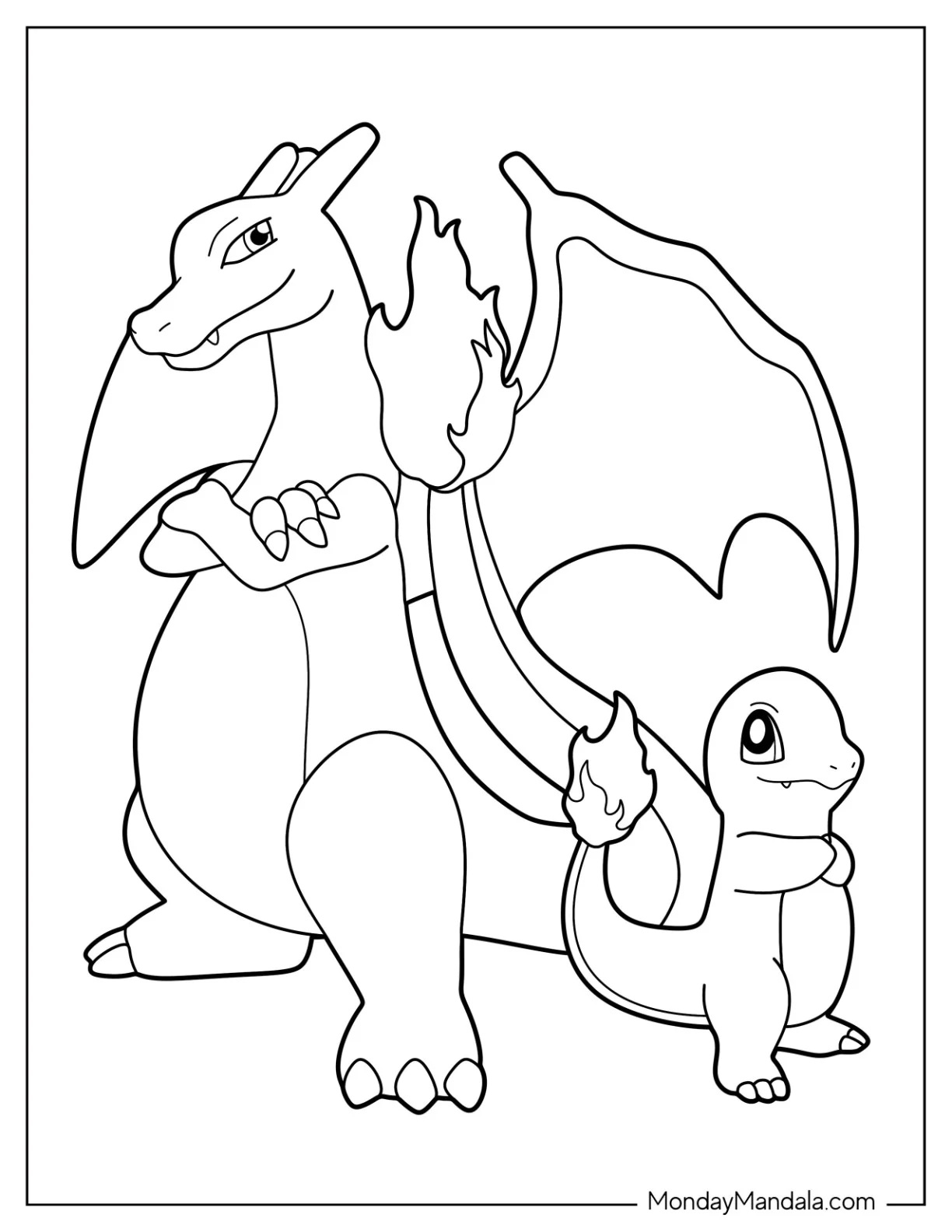Çocuklar İçin Charmander Boyama Sayfaları 