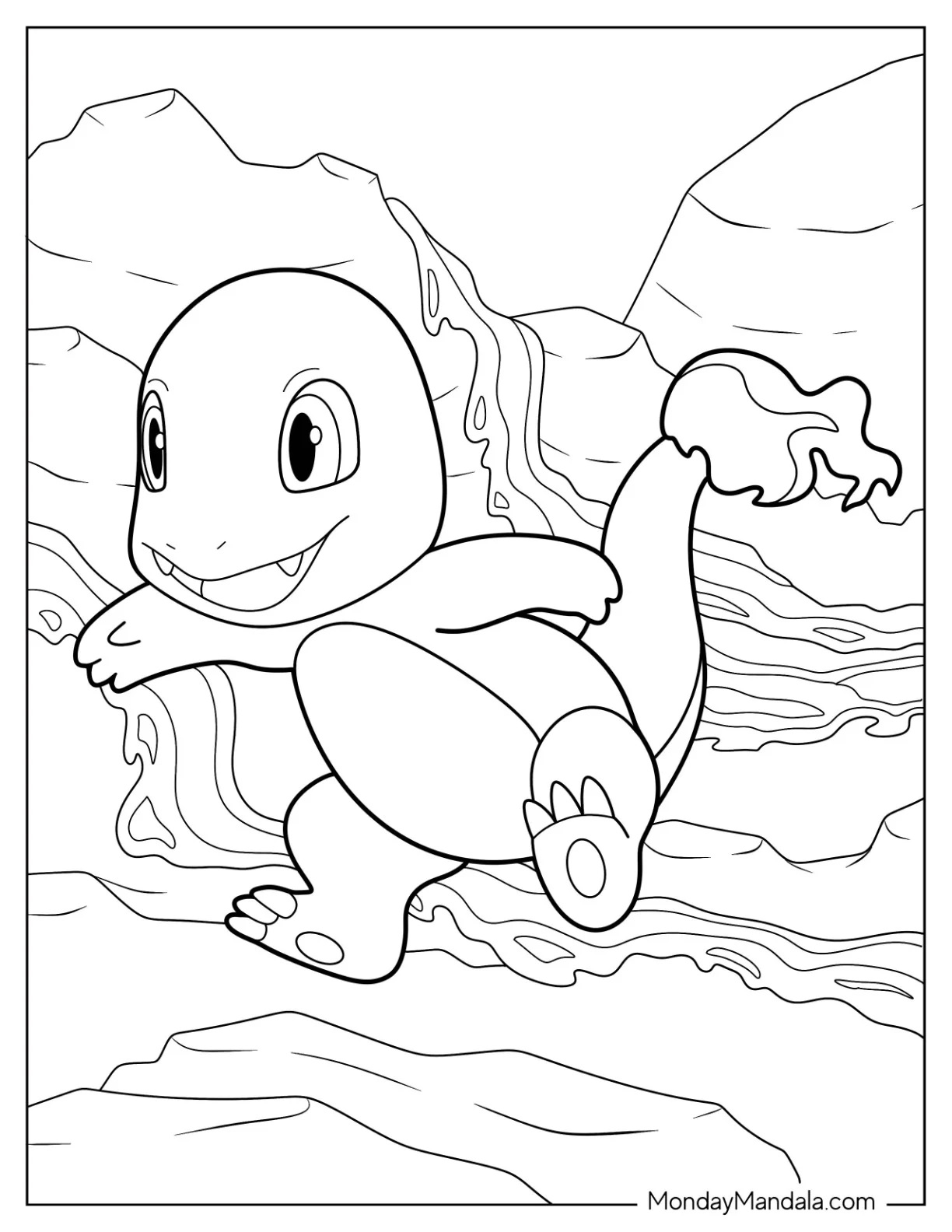 Çocuklar İçin Charmander Boyama Sayfaları 