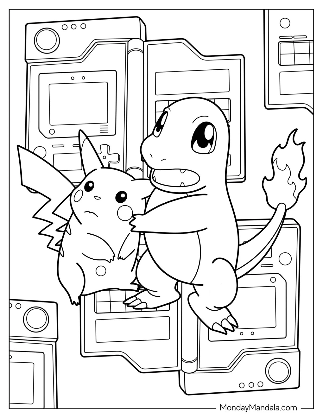 Çocuklar İçin Charmander Boyama Sayfaları 