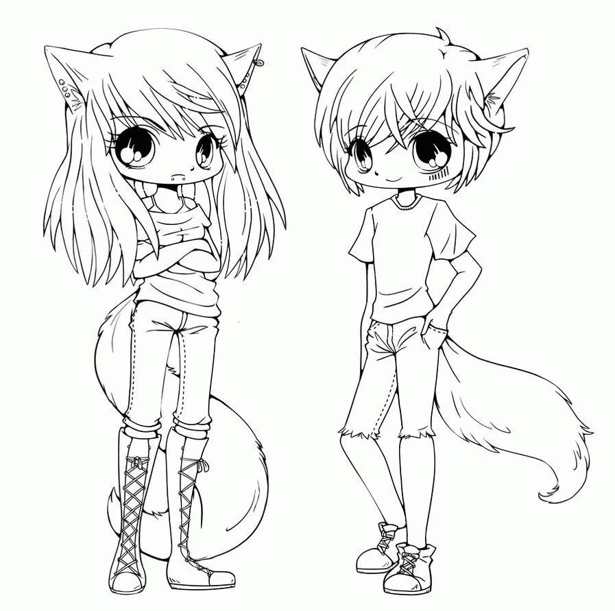 Çocuklar İçin Chibi Boyama Sayfaları 