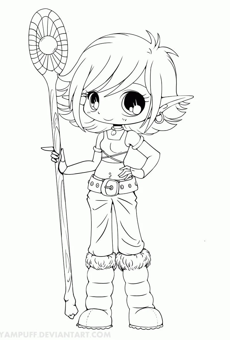 Çocuklar İçin Chibi Boyama Sayfaları 