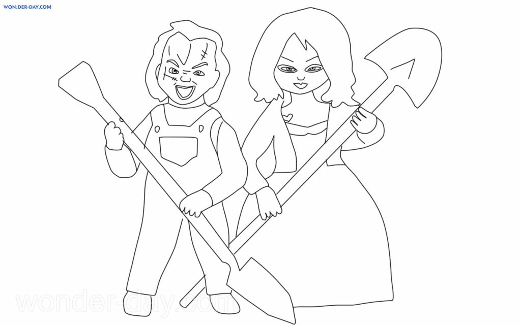 Çocuklar İçin Chucky Boyama Sayfaları 