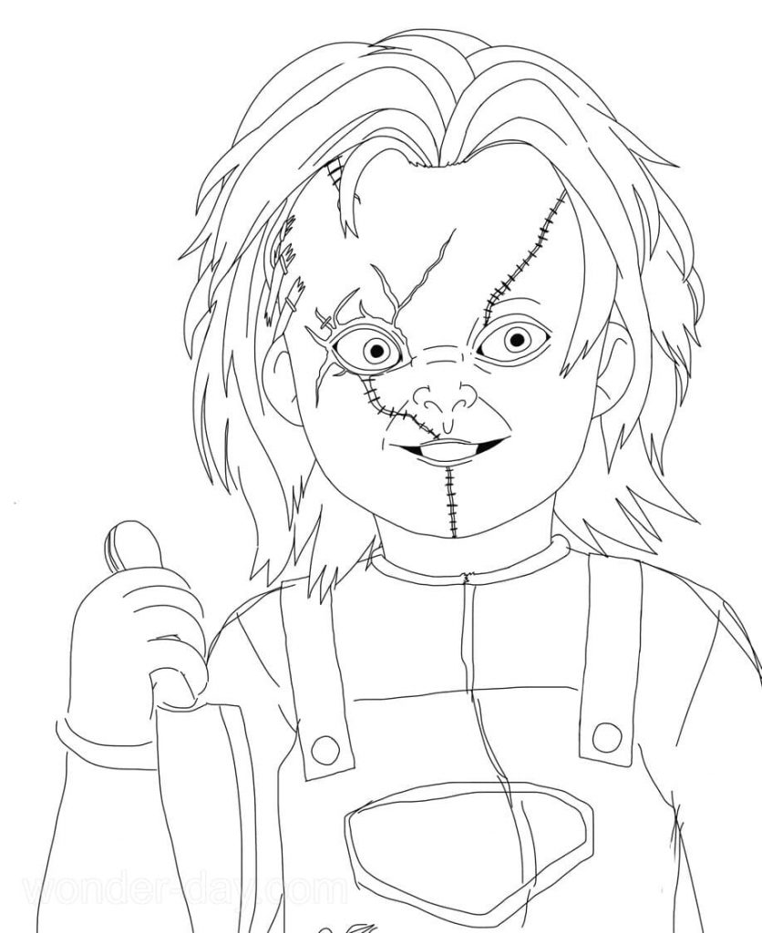 Çocuklar İçin Chucky Boyama Sayfaları 