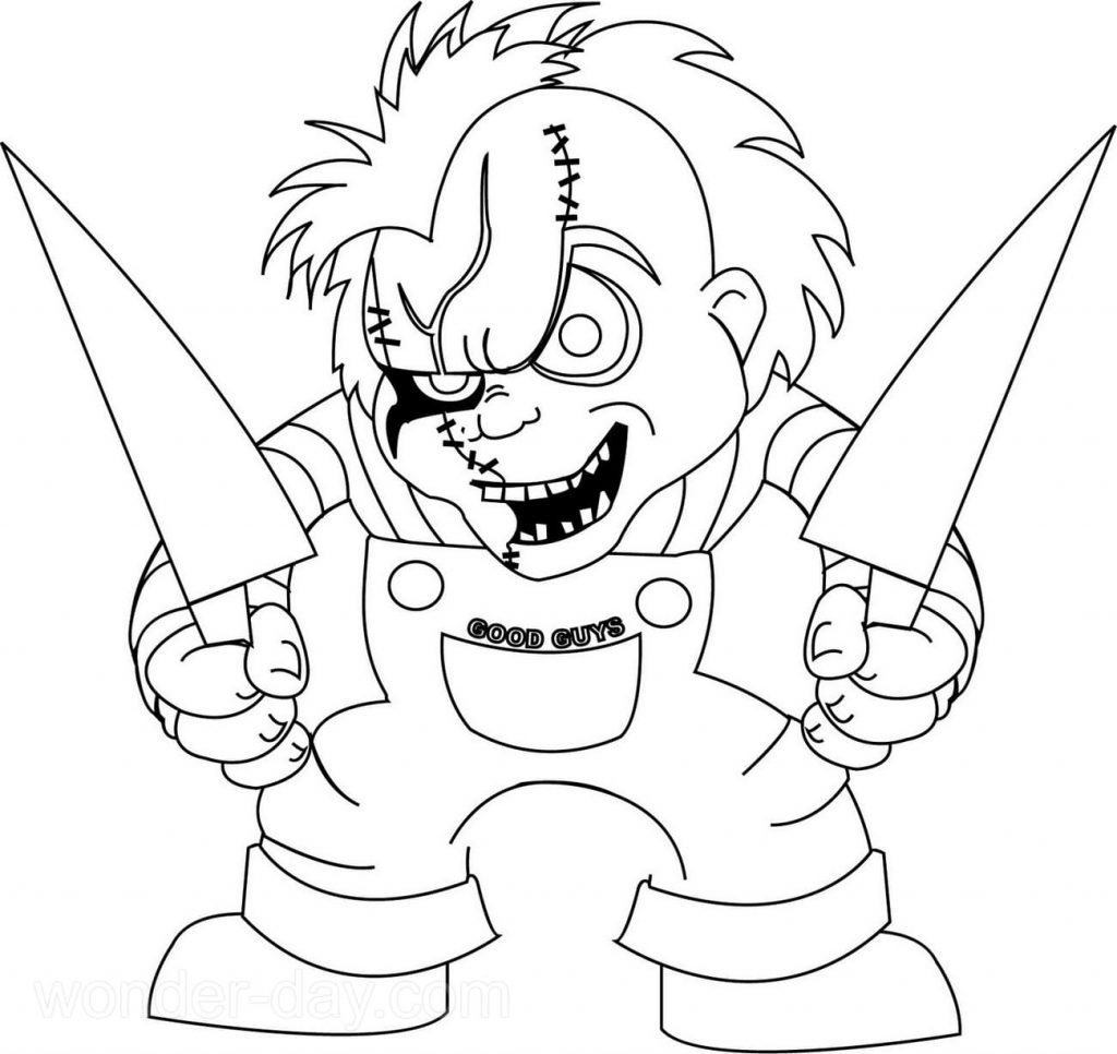 Çocuklar İçin Chucky Boyama Sayfaları 