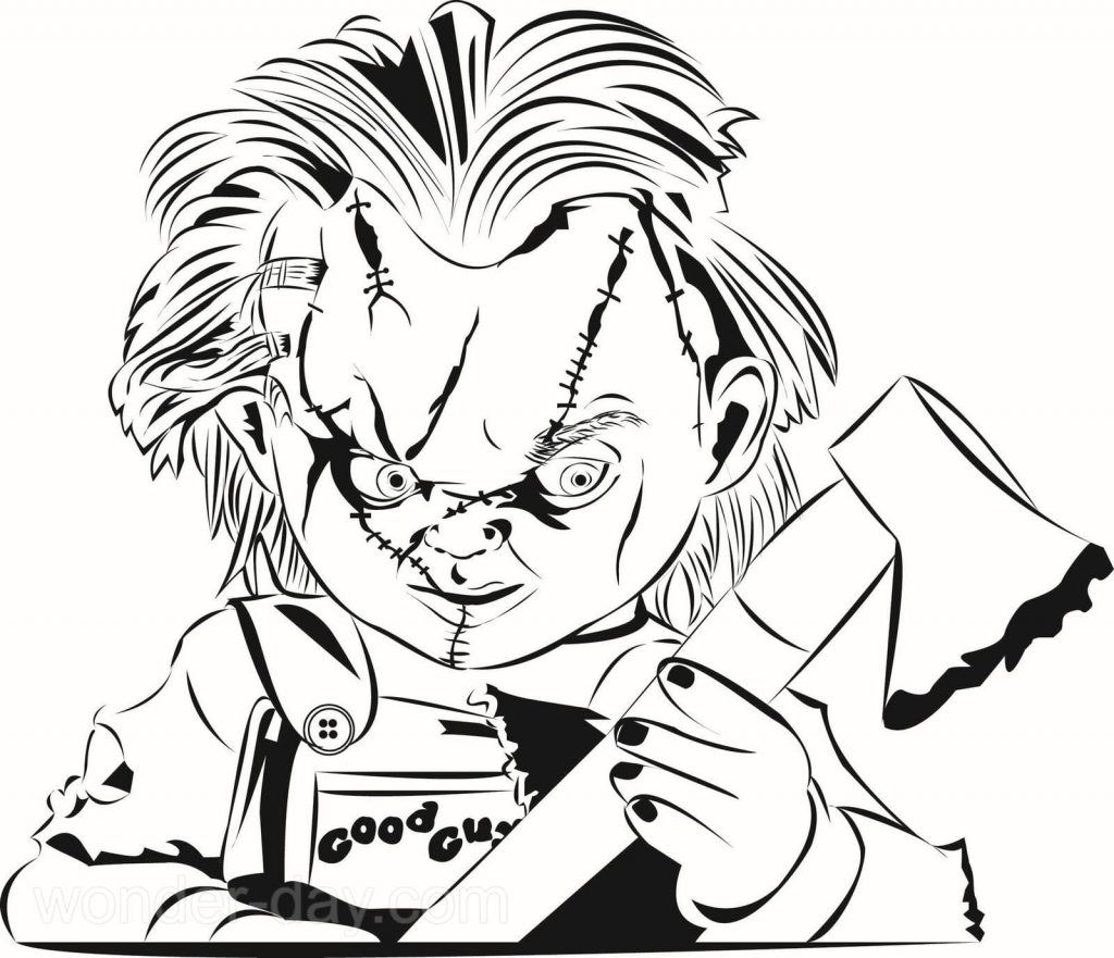 Çocuklar İçin Chucky Boyama Sayfaları 