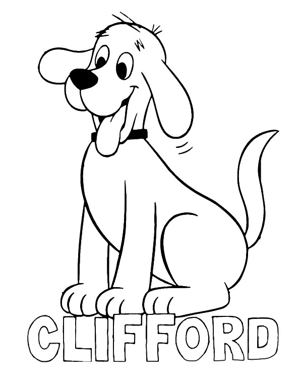 Çocuklar İçin Clifford Boyama Sayfaları 