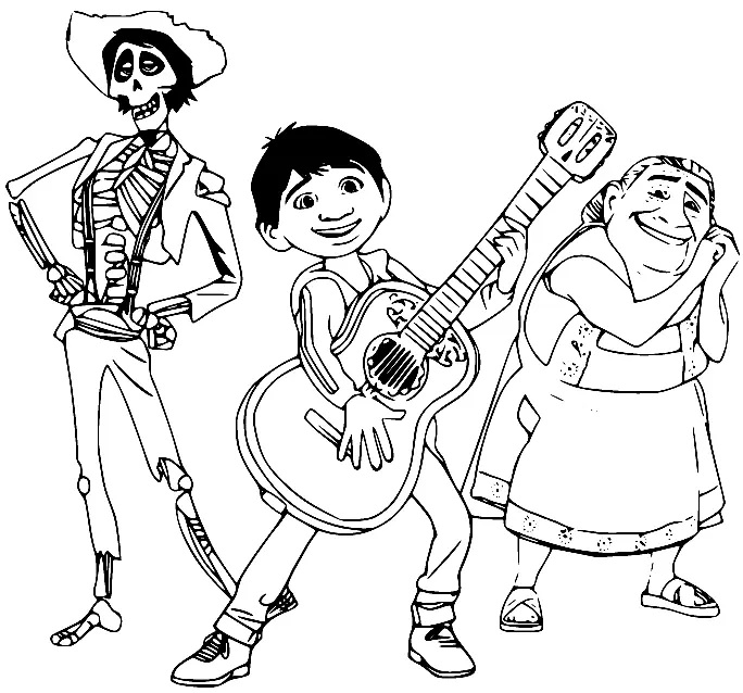 Çocuklar İçin Coco Boyama Sayfaları 