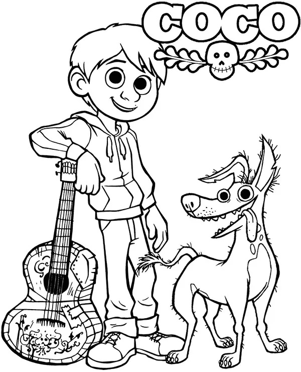 Çocuklar İçin Coco Boyama Sayfaları 