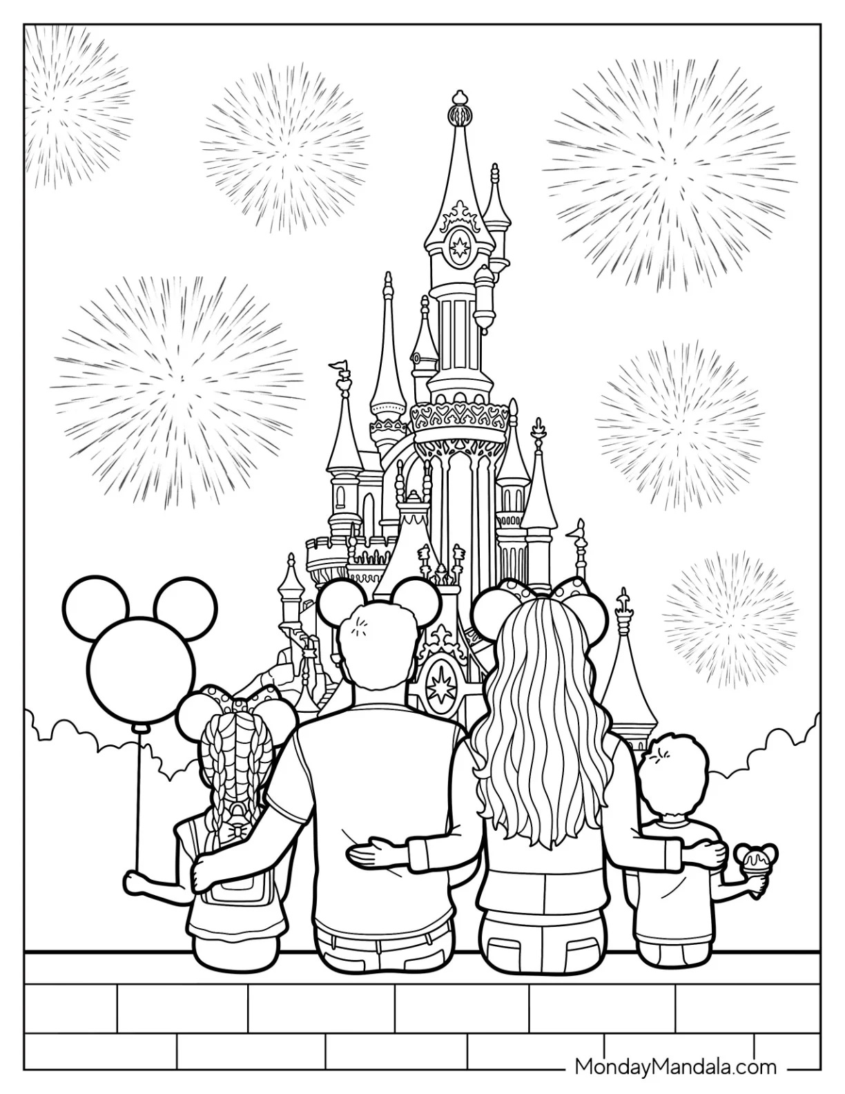 Çocuklar İçin Disneyland Boyama Sayfaları 