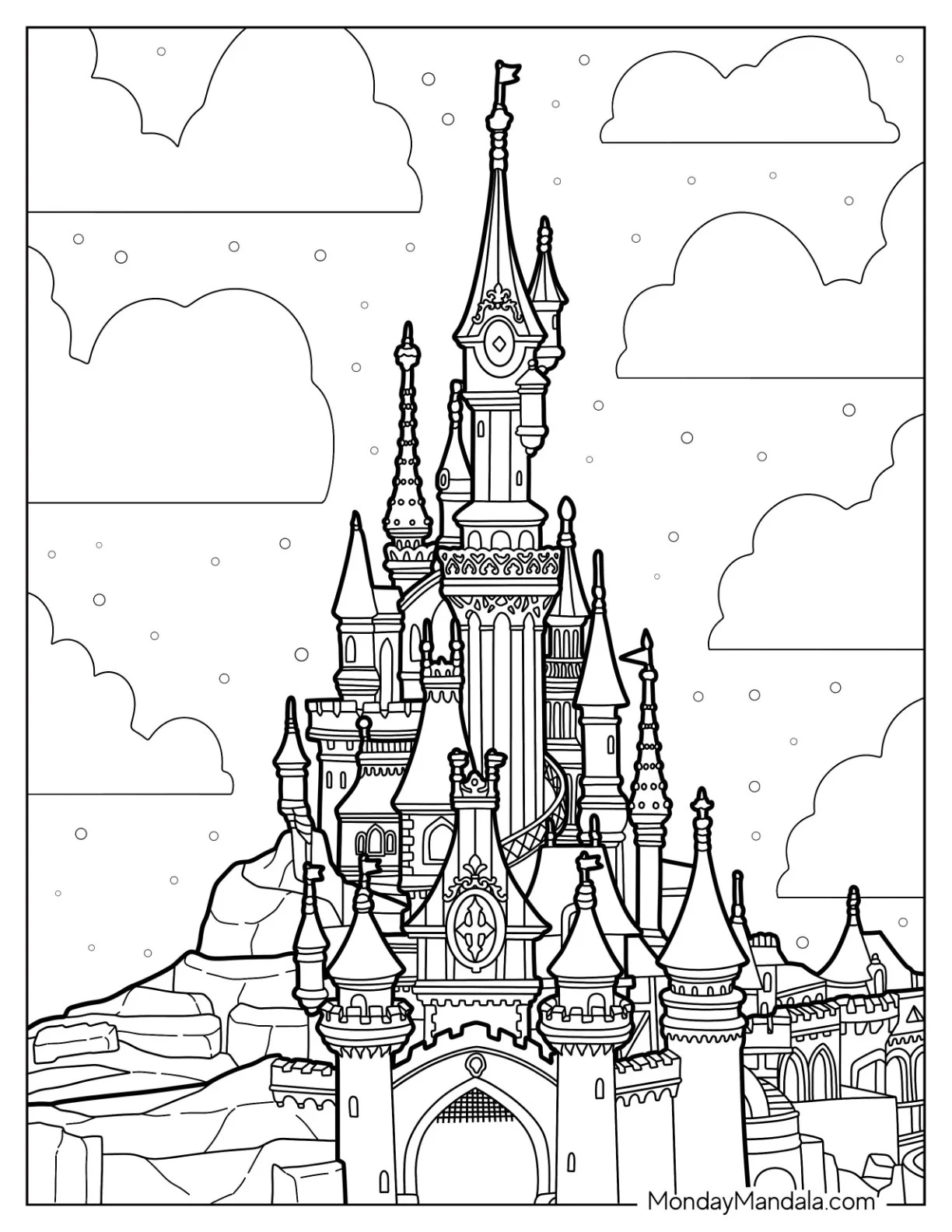 Çocuklar İçin Disneyland Boyama Sayfaları 