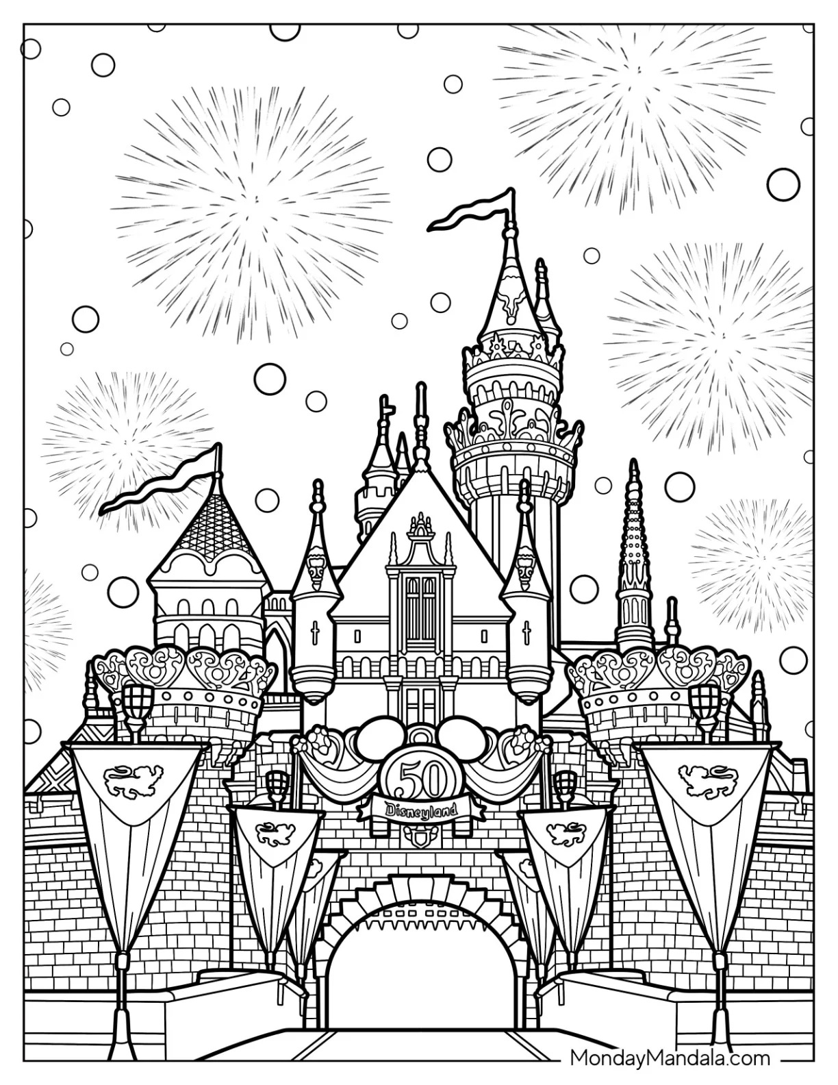 Çocuklar İçin Disneyland Boyama Sayfaları 