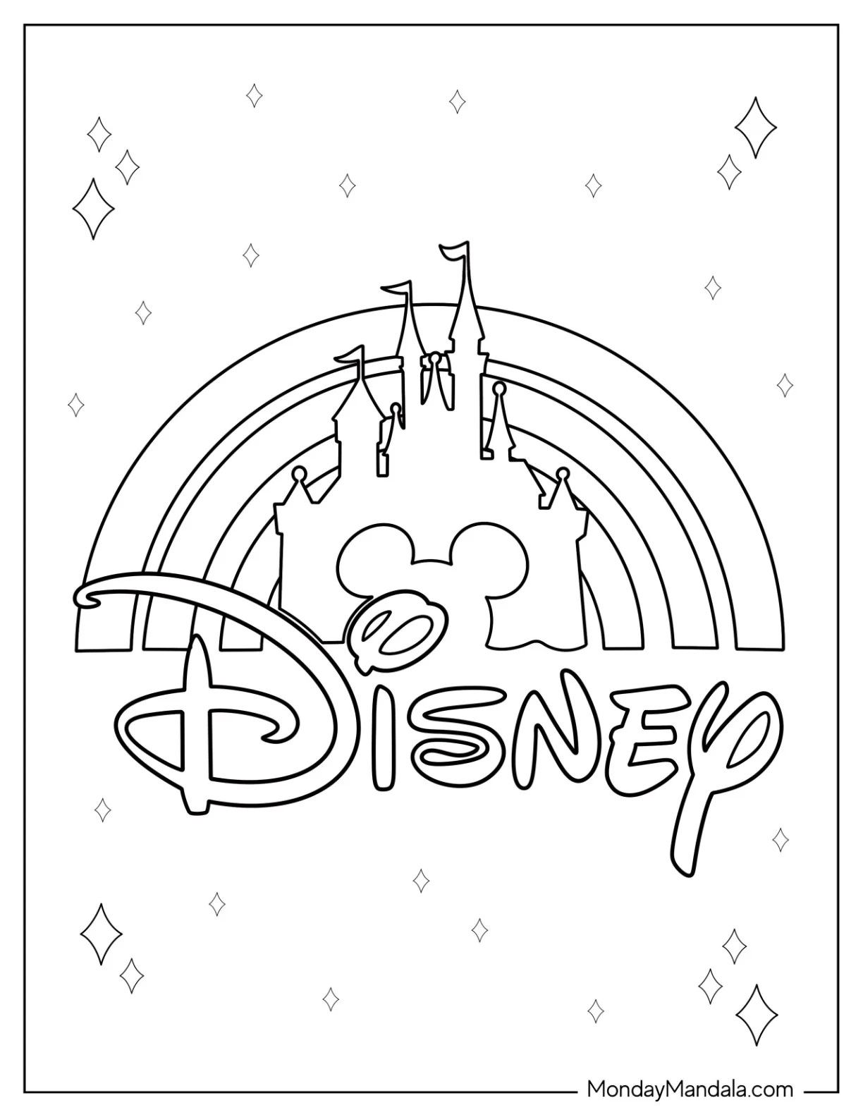 Çocuklar İçin Disneyland Boyama Sayfaları 