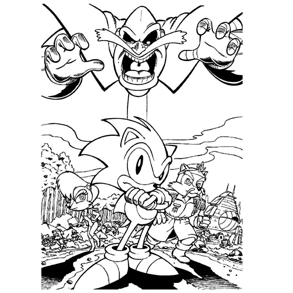 Çocuklar İçin Dr-Eggman Boyama Sayfaları 