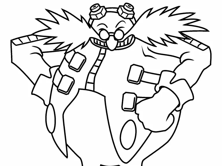 Çocuklar İçin Dr-Eggman Boyama Sayfaları 