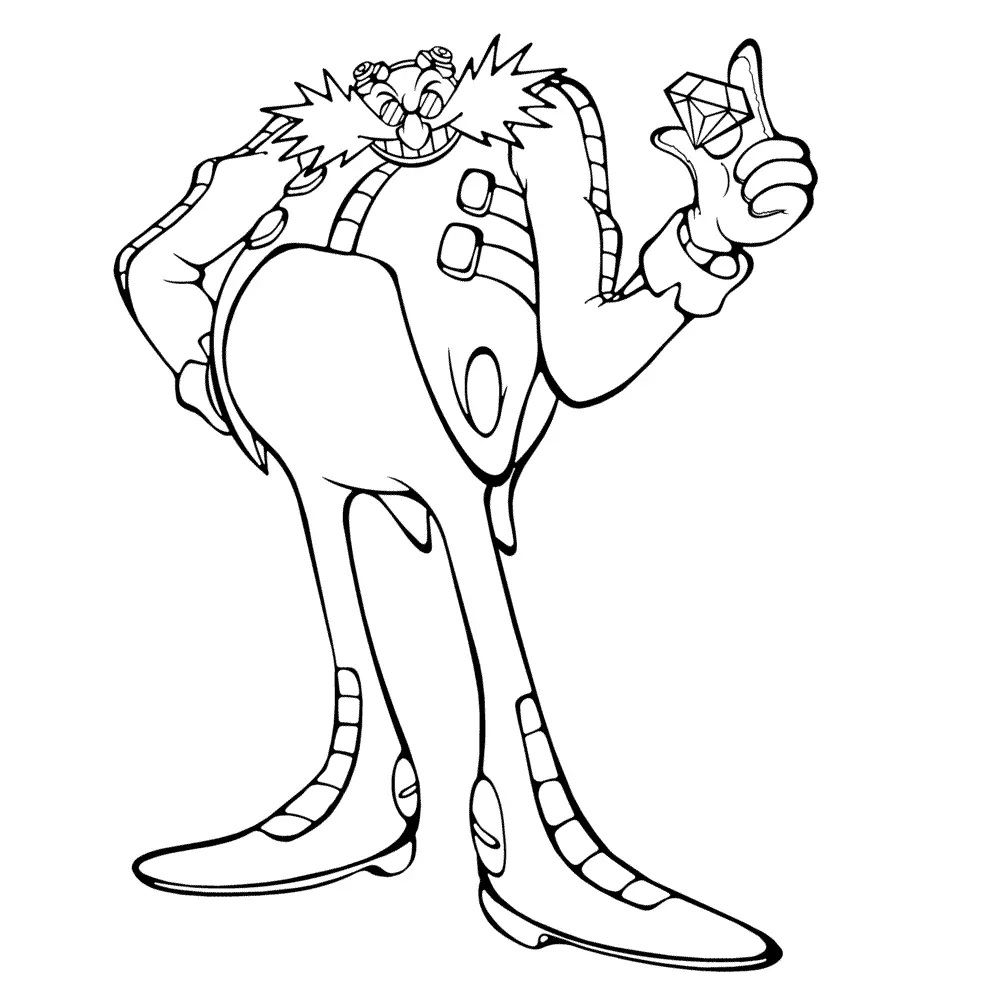 Çocuklar İçin Dr-Eggman Boyama Sayfaları 