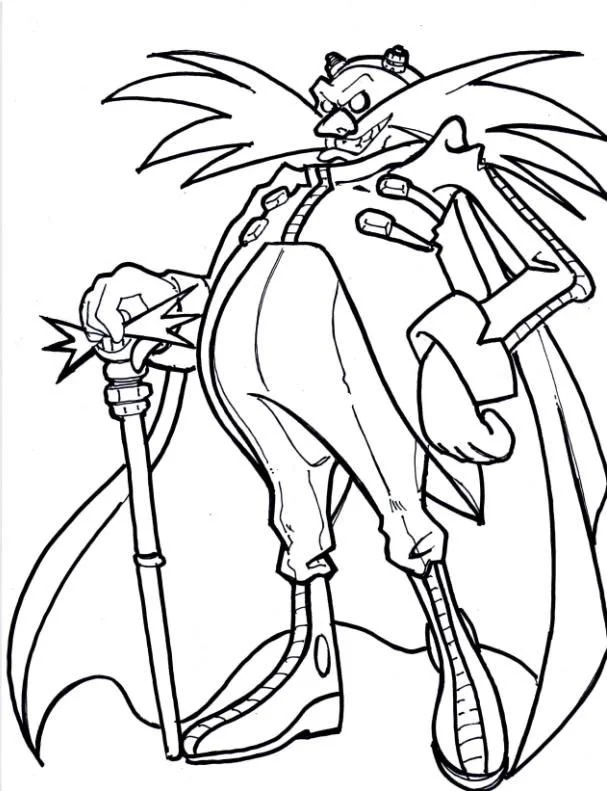 Çocuklar İçin Dr-Eggman Boyama Sayfaları 