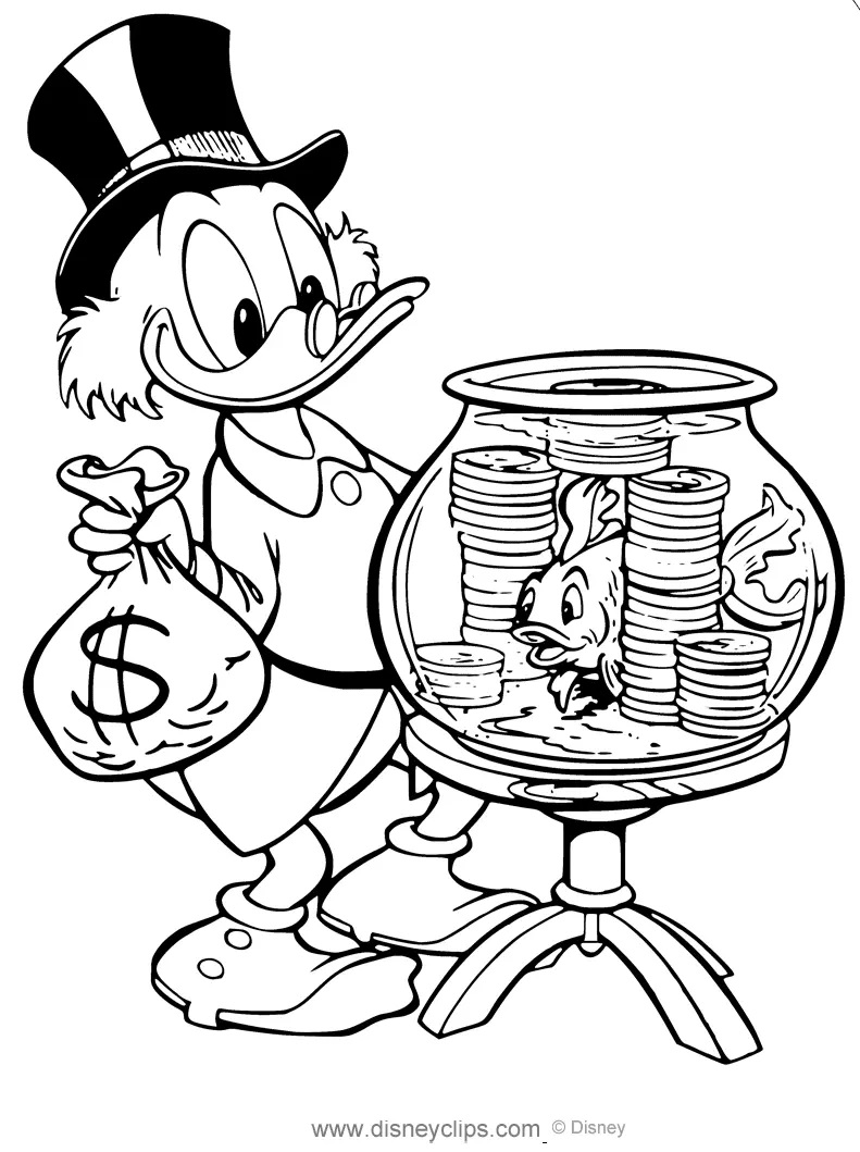 Çocuklar İçin Ducktales Boyama Sayfaları 
