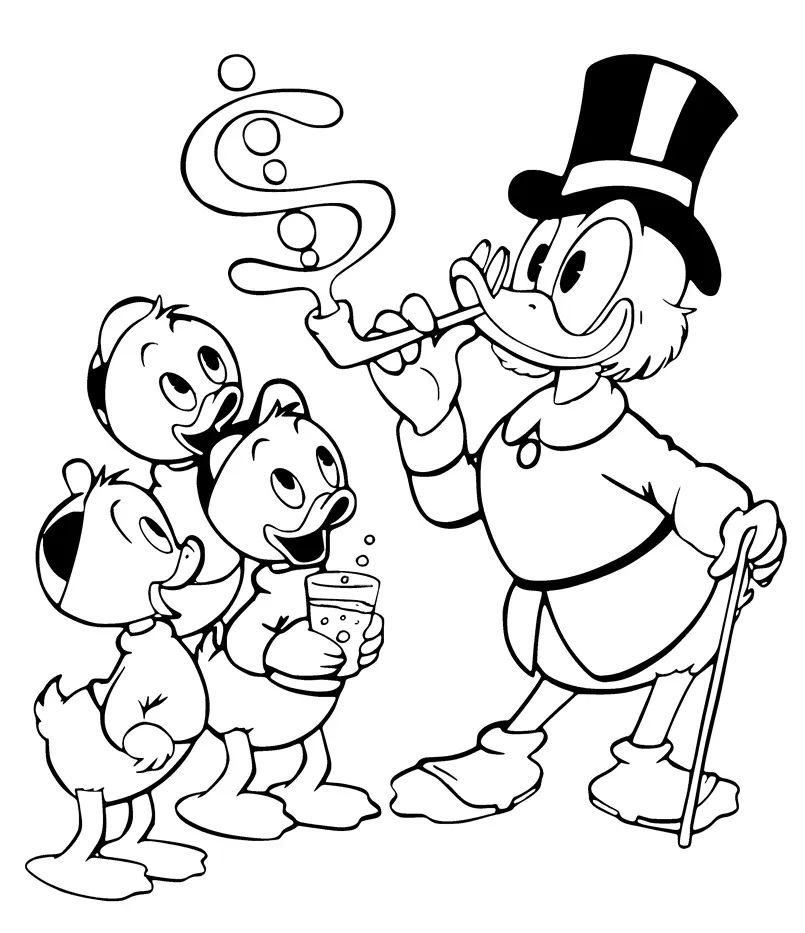 Çocuklar İçin Ducktales Boyama Sayfaları 