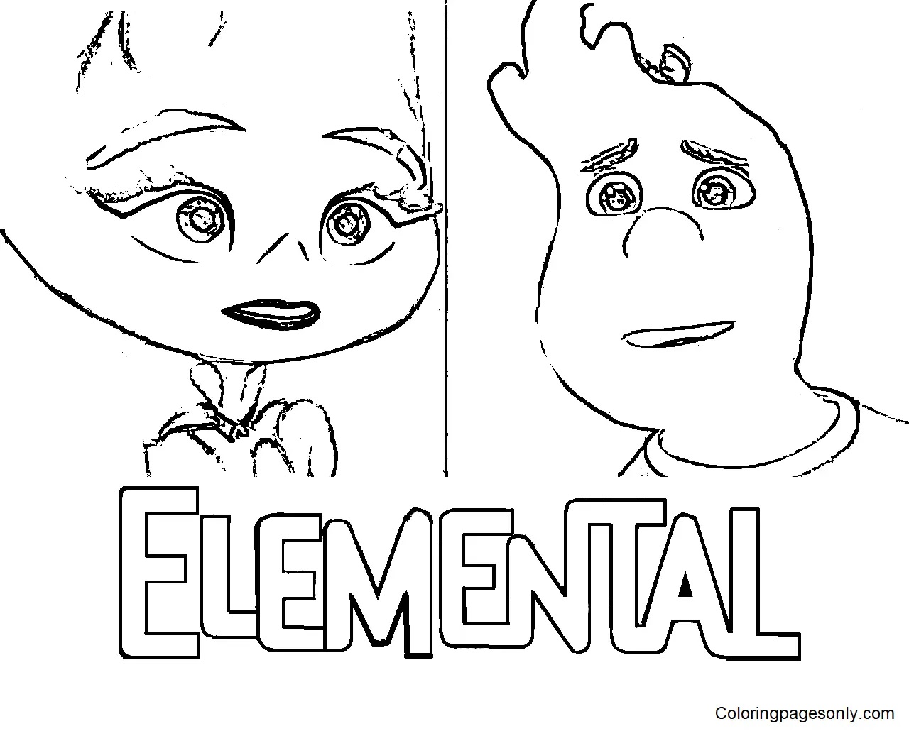Çocuklar İçin Elemental Boyama Sayfaları 