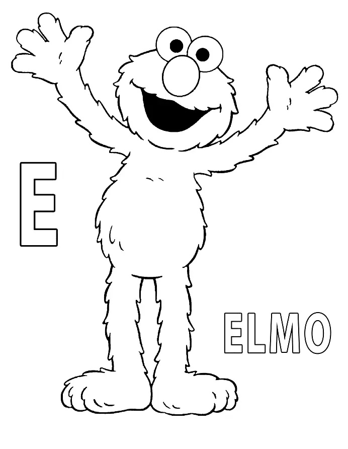 Çocuklar İçin Elmo Boyama Sayfaları 