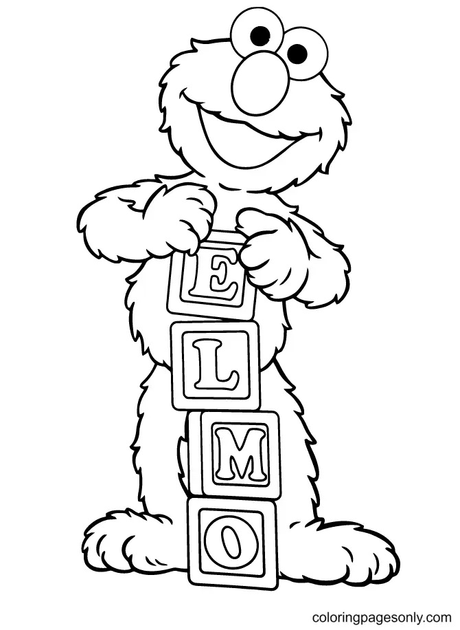 Çocuklar İçin Elmo Boyama Sayfaları 
