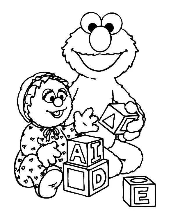 Çocuklar İçin Elmo Boyama Sayfaları 