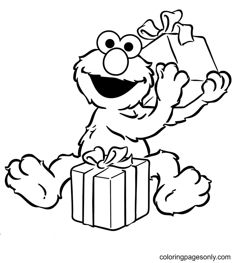 Çocuklar İçin Elmo Boyama Sayfaları 