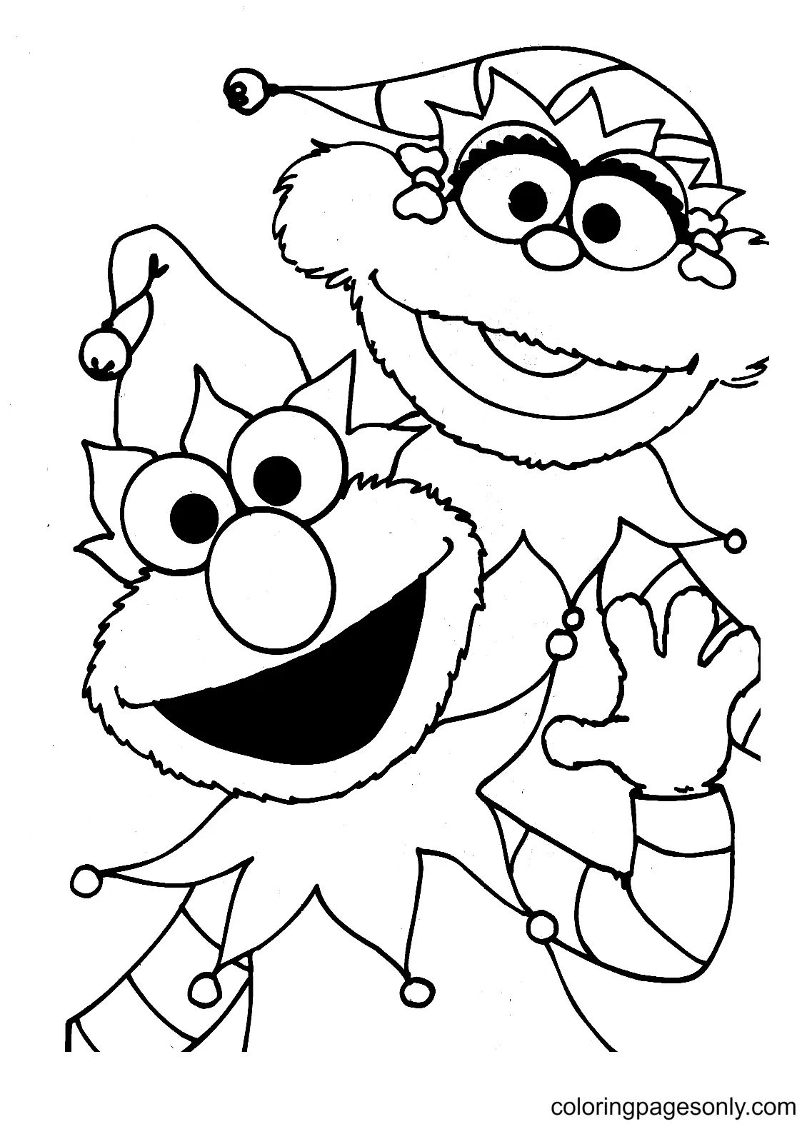 Çocuklar İçin Elmo Boyama Sayfaları 